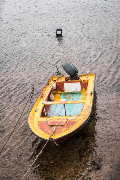 Isla Arosa Février 2019 Petit Bateau Pêche Ancré Dans Port — Photo