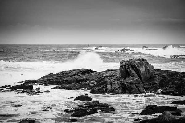 Погляд Галісійське Узбережжя День Сильних Вітрів Недалеко Від Села Байона — стокове фото