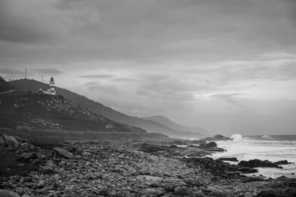 Cabo Silleiro Lighthouse Een Vuurtoren Bayona Provincie Pontevedra Galicië Spanje — Stockfoto
