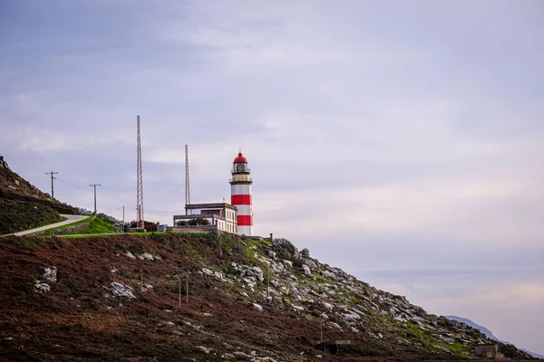 Maják Cabo Silleiro Lighthouse Nachází Mysu Silleiro Bayona Provincie Pontevedra — Stock fotografie