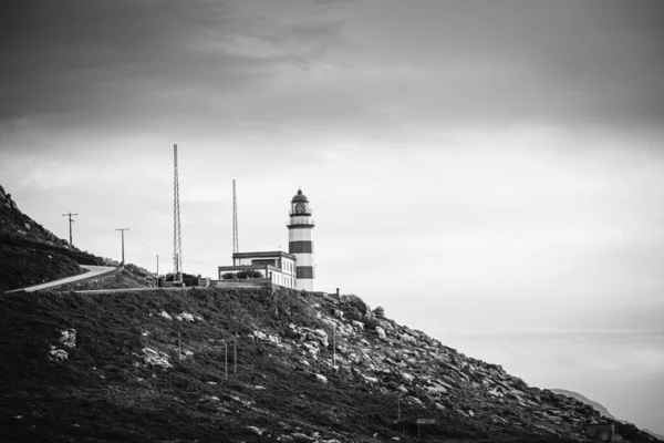 Maják Cabo Silleiro Lighthouse Nachází Mysu Silleiro Bayona Provincie Pontevedra — Stock fotografie