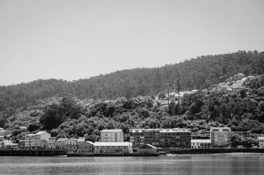 A Coruna, Galiçya 'da (İspanya) bulunan Ria de Muros kıyısındaki yapıların ayrıntıları)