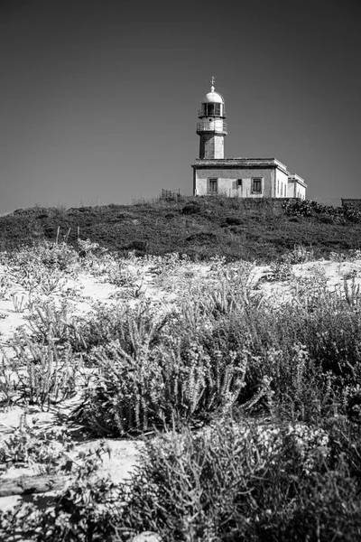 Punta Insua Lighthouse Lario Lighthouse Gelegen Punta Insua Larinho Carnota — Stockfoto