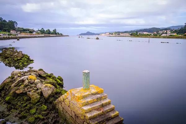 Vue Ria Pontevedra Estuaire Formé Par Rivière Lerez Pontevedra Espagne — Photo