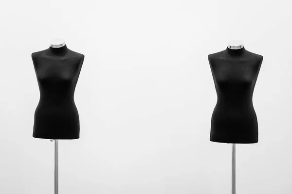 Two Mannequins Head Limbs Black White Wall Background — Stock Photo, Image