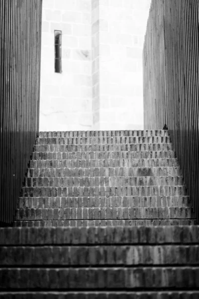 Escalier Briques Solides Dans Une Des Rues Soria Espagne — Photo