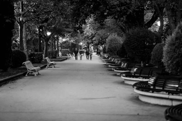 Soria Spain September 2019 People Walking Alameda Cervantes Park City — Stock Photo, Image