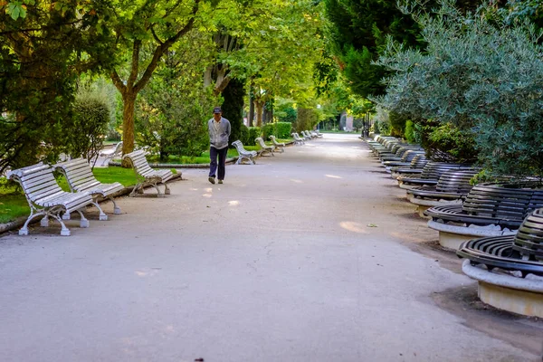 Soria España Septiembre 2019 Personas Caminando Por Parque Alameda Cervantes — Foto de Stock