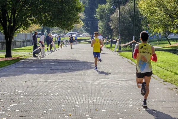 Pontevedra Espanha Outubro 2019 Meia Maratona Popular Realizada Pelas Ruas — Fotografia de Stock