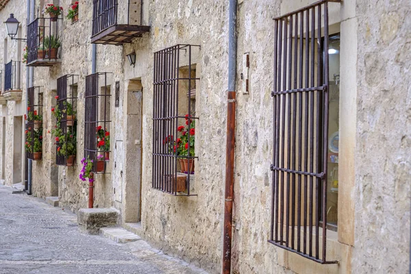 Fassade Eines Typischen Landhauses Pedraza Einer Spanischen Stadt Nördlich Von — Stockfoto