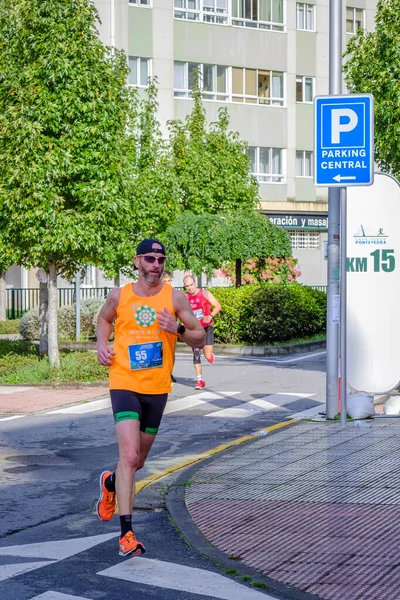 Ποντεβεδρα Ισπανια Οκτωβριου 2019 Ημιμαραθώνιος Λαϊκός Στους Δρόμους Της Πόλης — Φωτογραφία Αρχείου