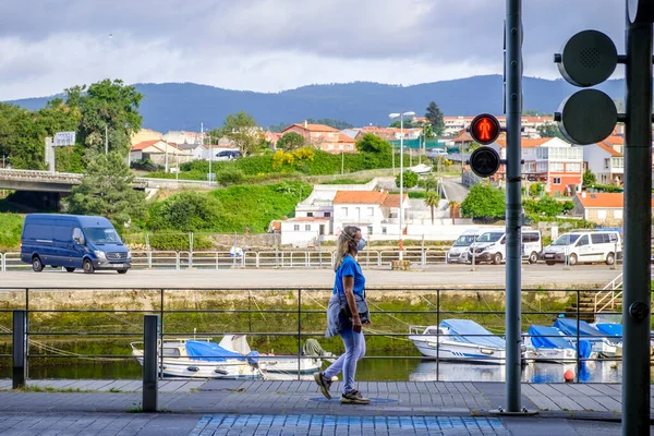 Pontevedra Spanya Mayıs 2020 Covid Sebep Olduğu Salgın Sırasında Insanlar — Stok fotoğraf