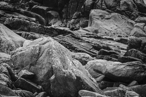 Détail Littoral Rocheux Près Phare Corrubedo Cap Même Nom Galice — Photo