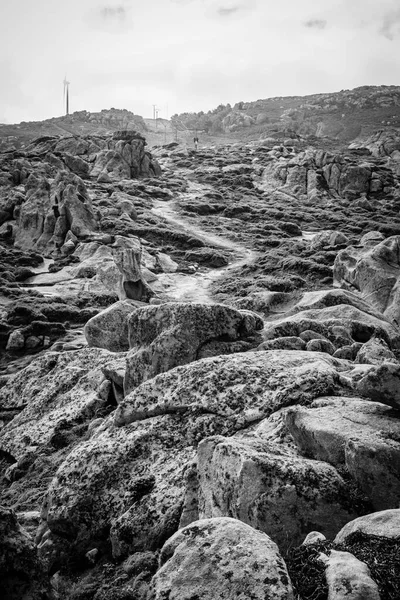 Zoomorfe Granieten Rotsen Vlakbij Vuurtoren Punta Nariga Malpica Bergantinos Provincie — Stockfoto