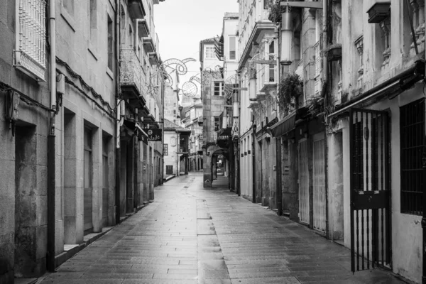 Pontevedra Espanha Dezembro 2020 Ruas Húmidas Chuva Centro Histórico Cidade — Fotografia de Stock