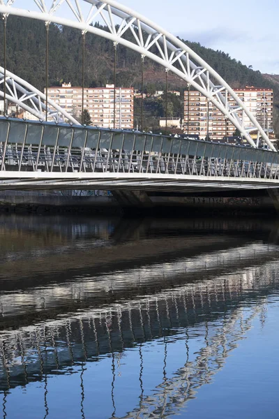Pont Suspendu Sur Rivière Lerez Qui Forme Ria Pontevedra Des — Photo
