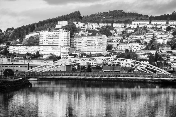 Hängebrücke Über Den Fluss Lerez Der Die Ria Pontevedra Bildet — Stockfoto