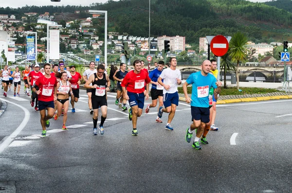 Detalj av deltagarna i Xvii Halvmarathon i Pontevedra — Stockfoto