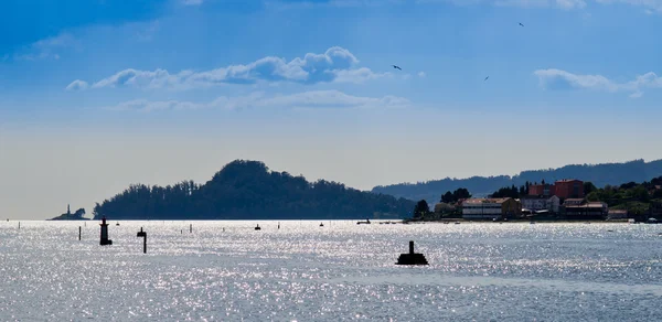 Pontevedra torkolati Lerez folyó torkolatánál — Stock Fotó