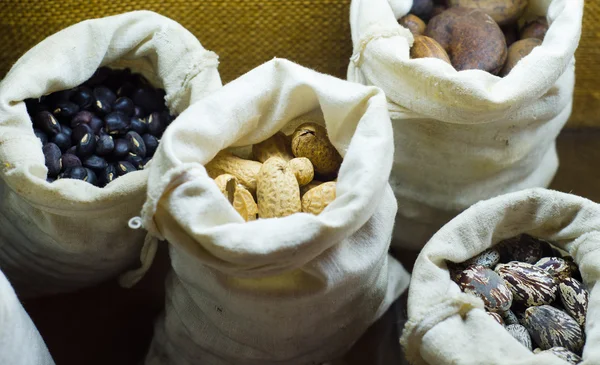 Bags with nuts — Stock Photo, Image