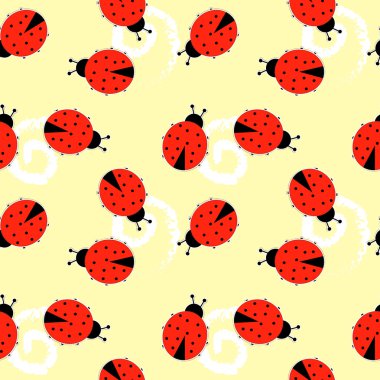 Dikişsiz desen arka plan. Ladybugs ile arka plan için zarif doku.