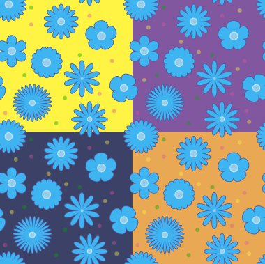 soyut renkli çiçekler ile Seamless Modeli