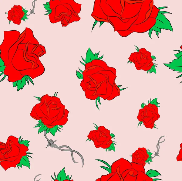 Naadloze patroon met roze bloemen voor achtergrondontwerp — Stockvector