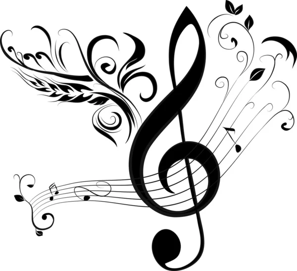 Treble clef en Opmerking — Stockvector