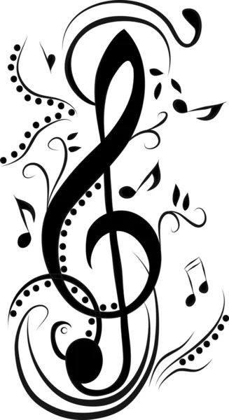 Treble clef en Opmerking — Stockvector