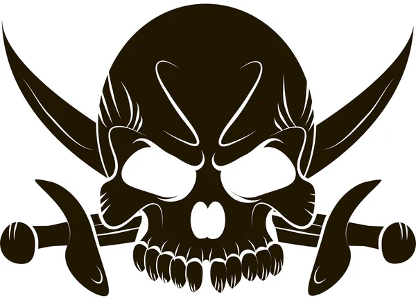 Skull on white background — Stock Vector