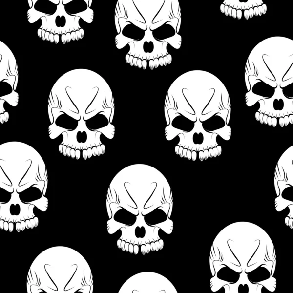 Seamless pattern with skulls — Stock Vector