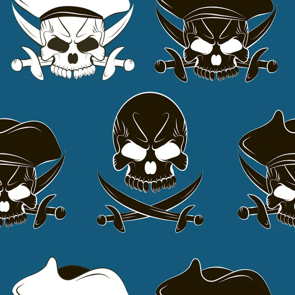 Seamless pattern with skulls — Stock Vector