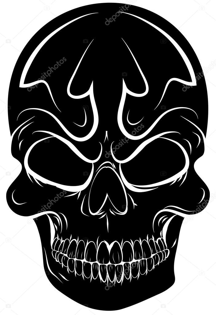 Skull on white background