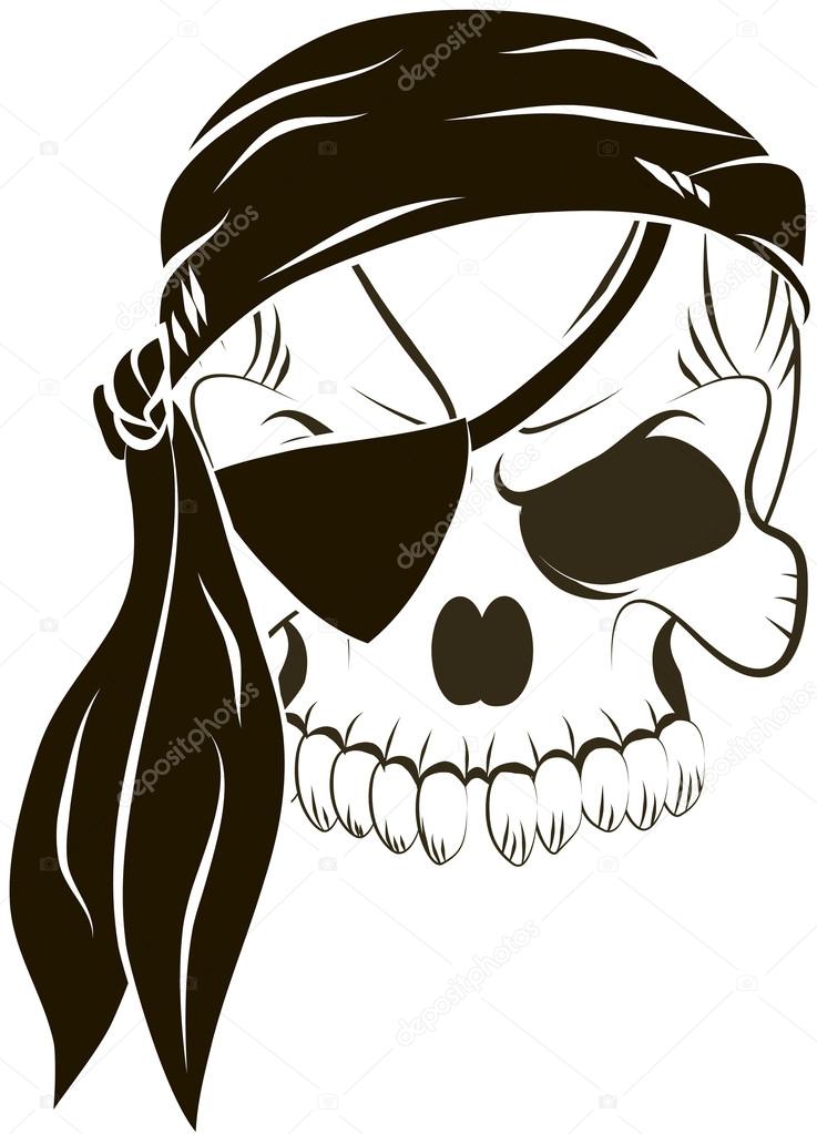 Skull on white background