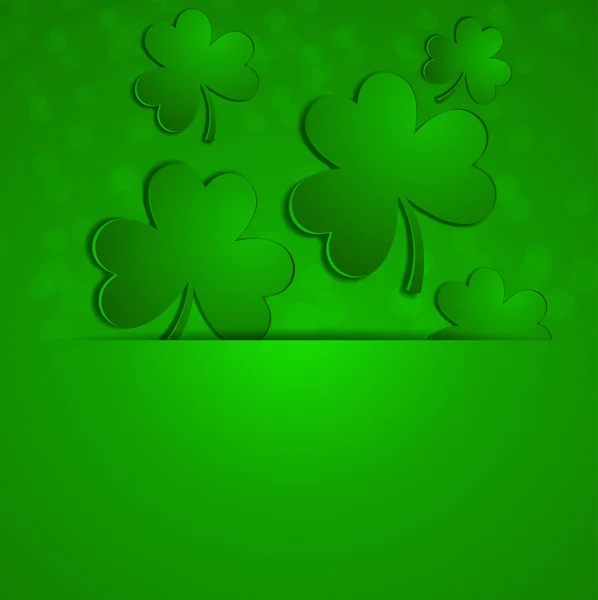 St. Patrick's Day. A clover on a green background with degradation. — Stock Vector