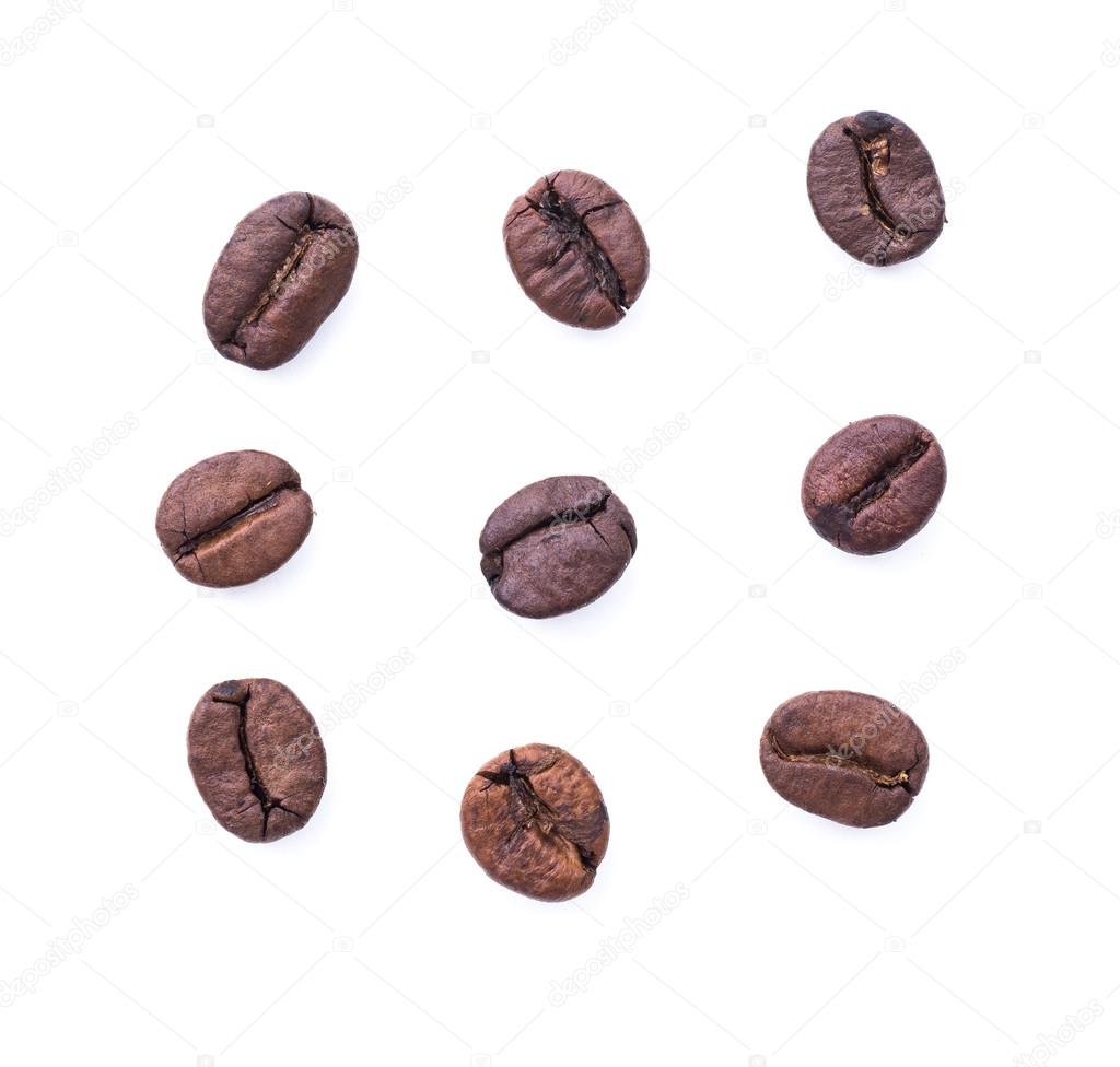 Coffee bean on white background