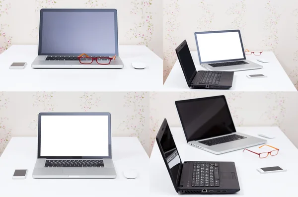 Set di computer portatile a schermo vuoto — Foto Stock