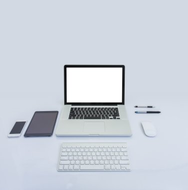Boş ekran dizüstü bilgisayar ve aksesuarları