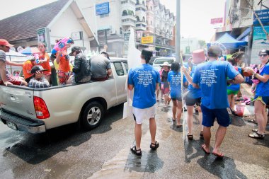 Chiang Mai Tayland-Nisan 13:Chiang mai Songkran Festivali. Forei