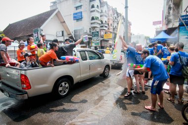Chiang Mai Tayland-Nisan 13:Chiang mai Songkran Festivali. Forei