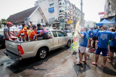 Chiang Mai Tayland-Nisan 13:Chiang mai Songkran Festivali. Forei