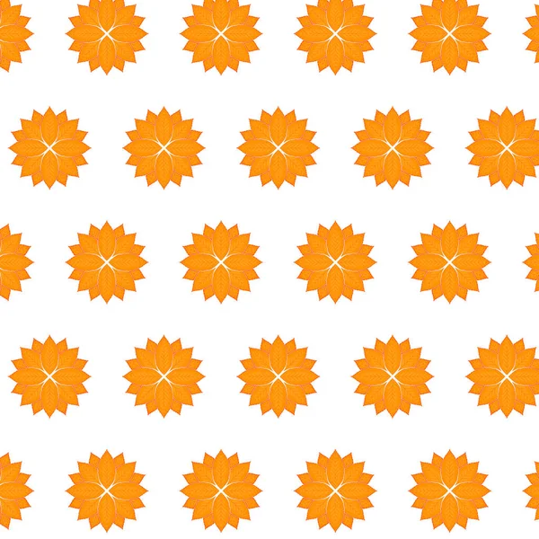 Patrón de hojas anaranjadas dobladas con una estrella — Vector de stock