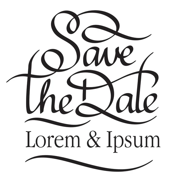 Save the date hand lettering — Stock Vector