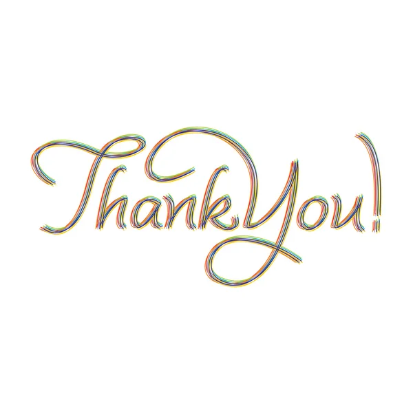 Thank you hand lettering - text; handmade calligraphy; vector illustration — Stock Vector