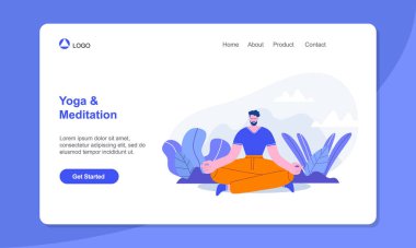 Yoga iniş sayfası. Erkek Nilüfer Pozu, Açık hava Yogası, Sağlıklı Yaşam Tarzı, Rahatlama Duygusal Denge