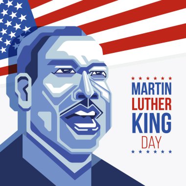 Mutlu Martin Luther King Günü tebrik kartları. Pankart, poster ve broşür için vektör illüstrasyonu