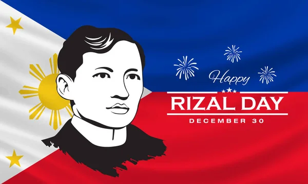 Happy Rizal Day Greeting Card Vector Illustration Greeting Card Poster — Stock Vector