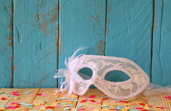 Venetian masquerade mask. selective focus. vintage filtered — Stock Photo, Image