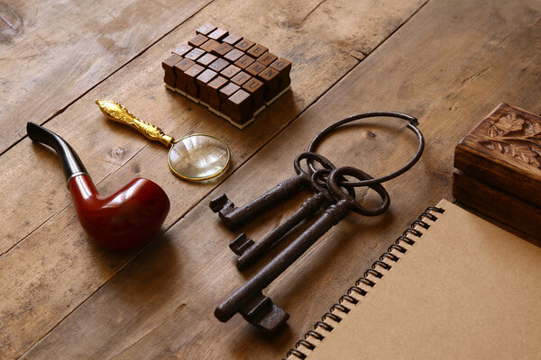 detective concept. Private Detective tools