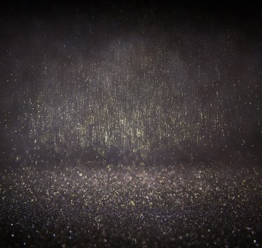 Glitter vintage ışıklar arka plan. Gümüş ve siyah. defocused.